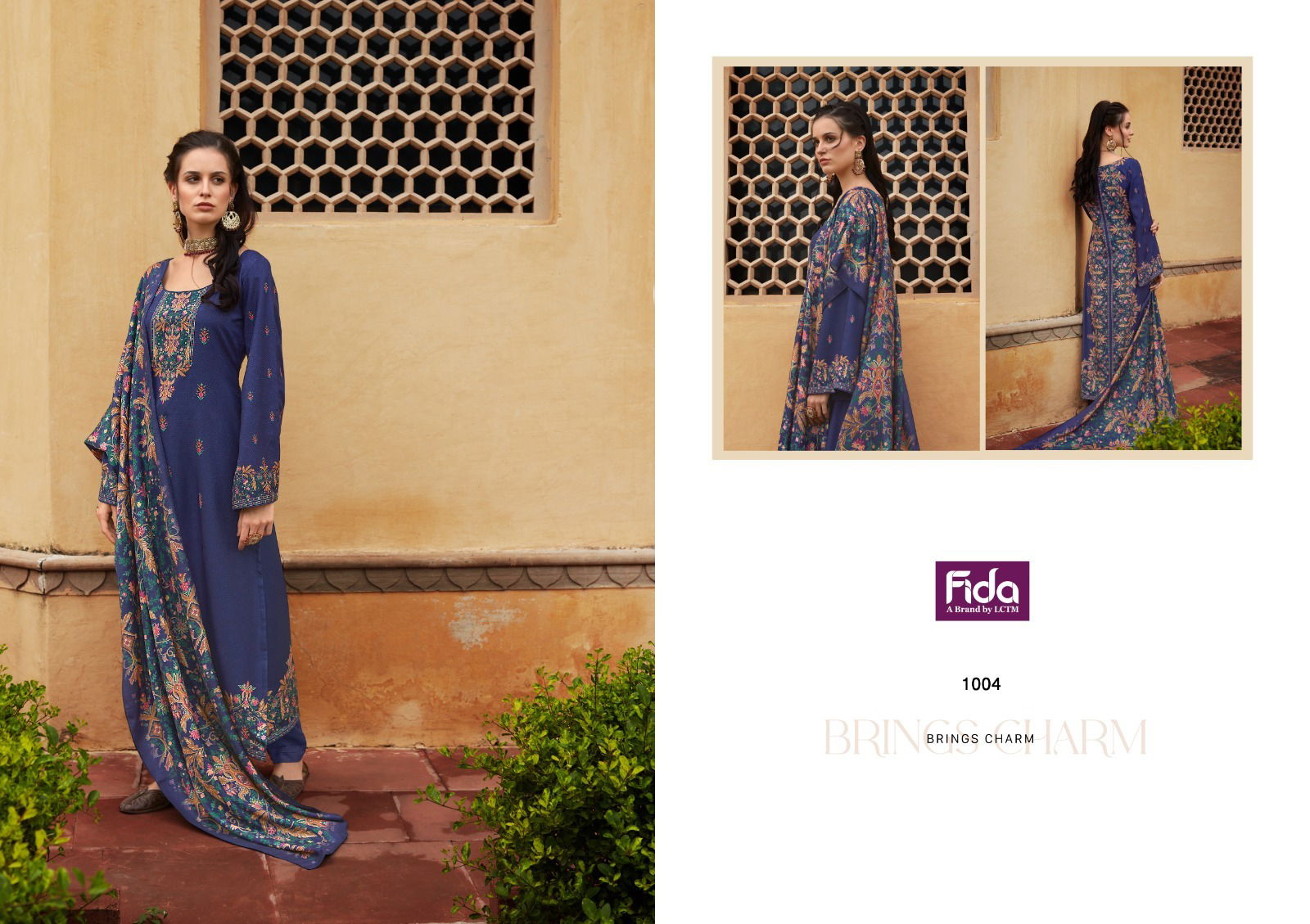 Zerina By Fida Kashmiri Wool Printed Dress Material